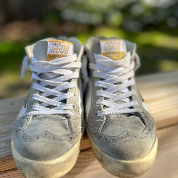 Golden Goose Mid Star Sneakers - White, Purple, and Brown Leopard 37 - Picture 4 of 6